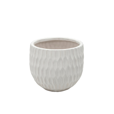 Ec, S/3 Ceramic Planters, Matte White