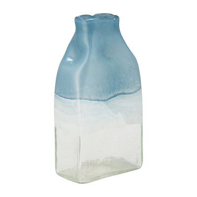 Glass 13" Bottle Vase, Delft