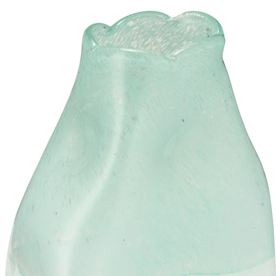 Glass 13" Bottle Vase, Aqua Haze