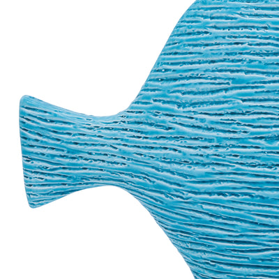 Cer, 14" Textured Fish, Blue
