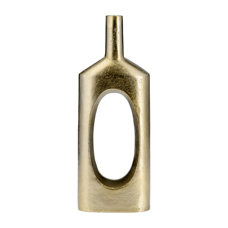 Metal,16"h,tall Modern Open Cut Out Vase,gold