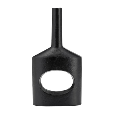 Metal,12"h, Small Modern Open Cut Out Vase,black