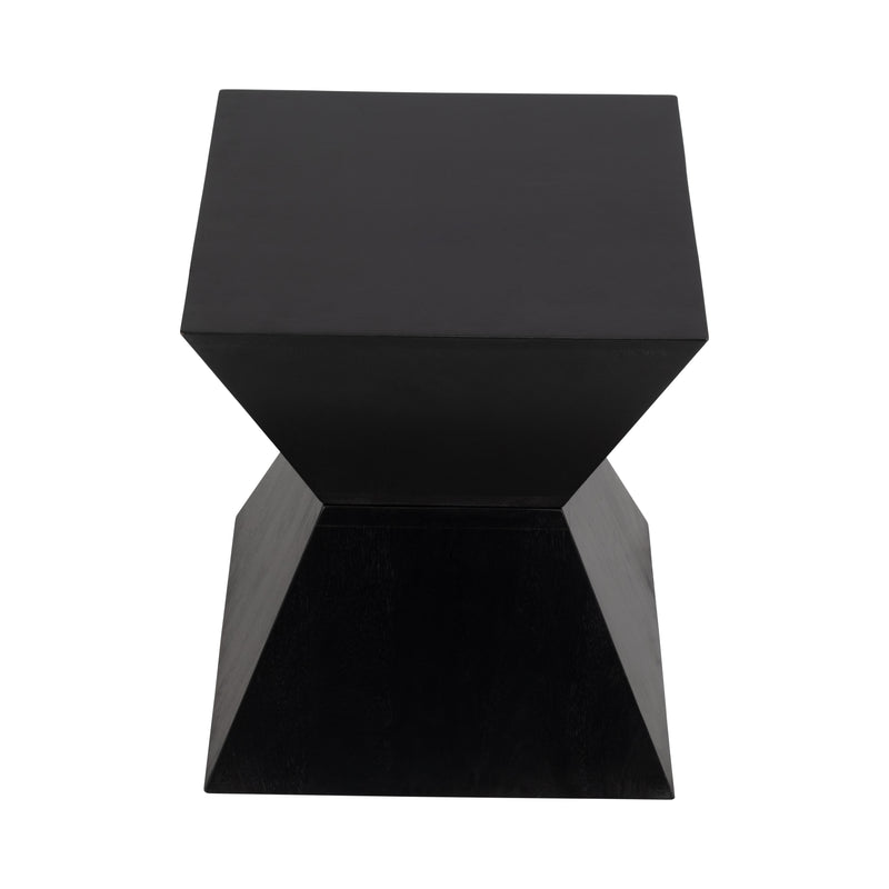 18" Hourglass Side Table, Black, Kd