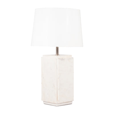 Marble, 27"h Fluted Table Lamp, Off White