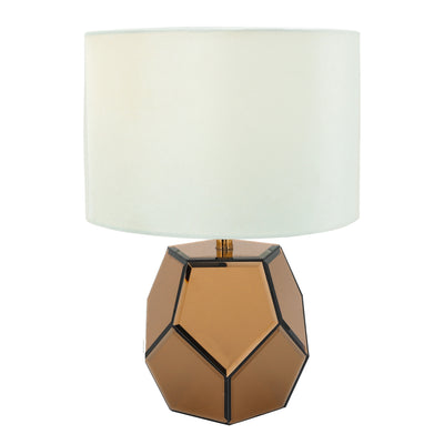 Mirrored 17.25" Facetd Table Lamp, Gold