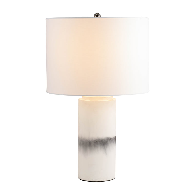 Cement, 23" Painted Table Lamp, Ivory