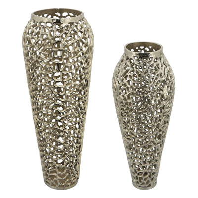 Metal Golden Aluminum Cut-out Vase - CARROT TOP