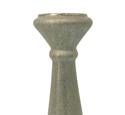 Lined Textured Champagne 12" Candle Holder - CARROT TOP