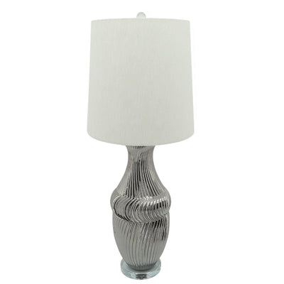 Silver Swirled 35.75" Ceramic Table Lamp - CARROT TOP