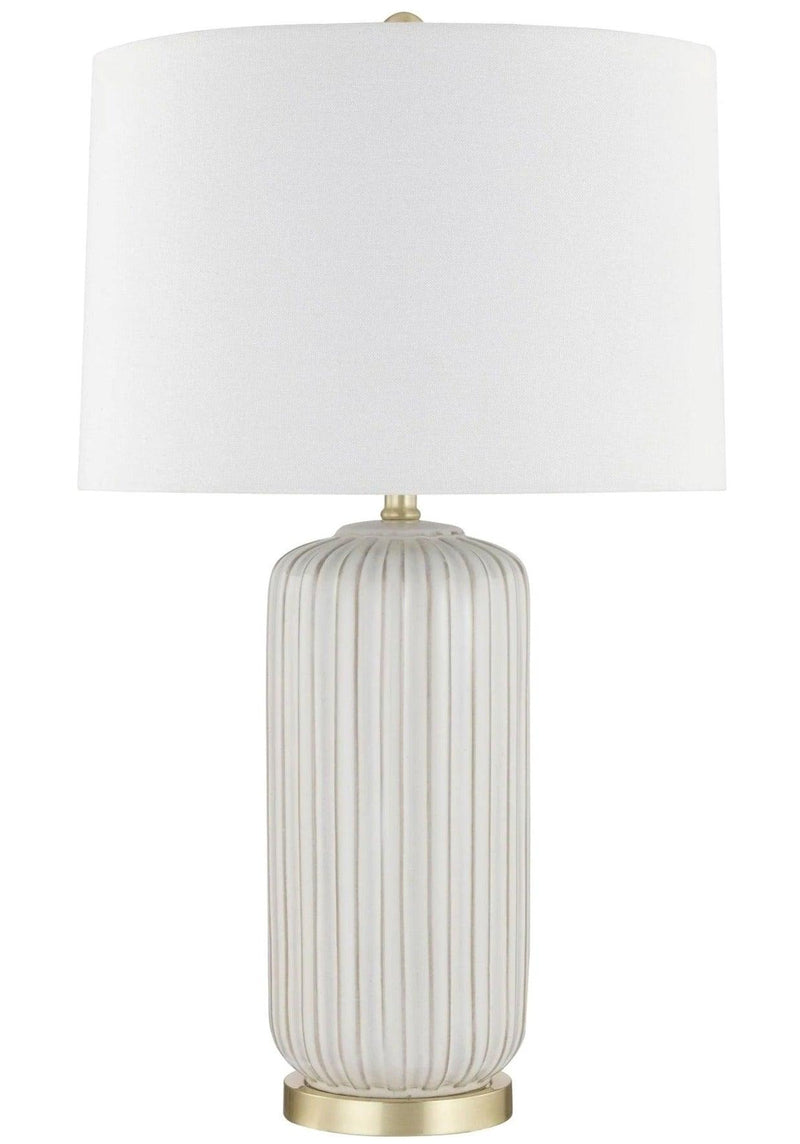 Porcelain Cream Fluted Table Lamp - CARROT TOP